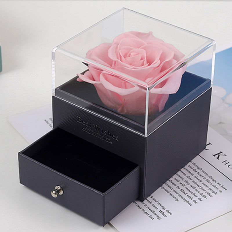 Real Rose Jewelry Gift Box Preserved Flower Forever Gift for Her