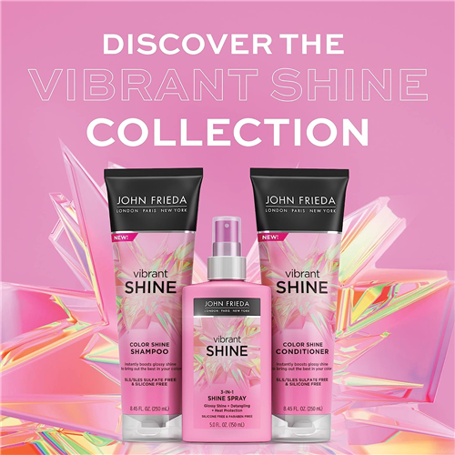John Frieda Vibrant Shine with Rosehip Oil, Hydrating Conditioner for Glossy, Shiny Hair, 8.45 Ounce