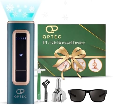 QPTEC IPL Hair Removal Device for Women and Men, Home Use for Face, Legs, Arms, Bikini Line, Whole Body Treatment With 5 Gear Level, Pulsed Light Technology, Unlimited Flashes.