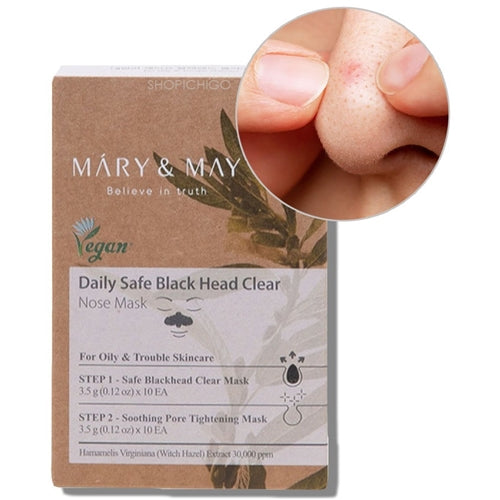 Mary & May Daily Safe Black Head Clear Nose Mask 10pcs