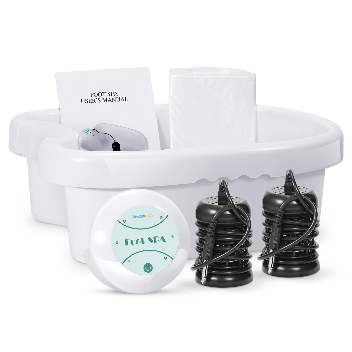 veicomtech Ionic Foot Bath Detox Machine, Ion Detox Foot Bath Cleanse, Foot Detox Spa for Home Use Salon Beauty SPA Club(2 Arrays, 100 Liners) Green