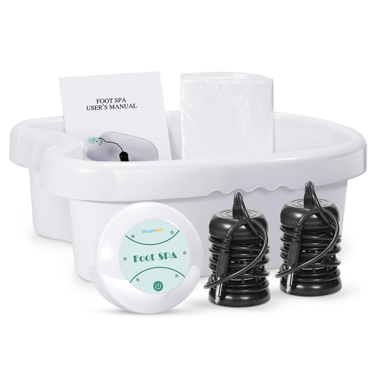 veicomtech Ionic Foot Bath Detox Machine, Ion Detox Foot Bath Cleanse, Foot Detox Spa for Home Use Salon Beauty SPA Club(2 Arrays, 100 Liners) Green