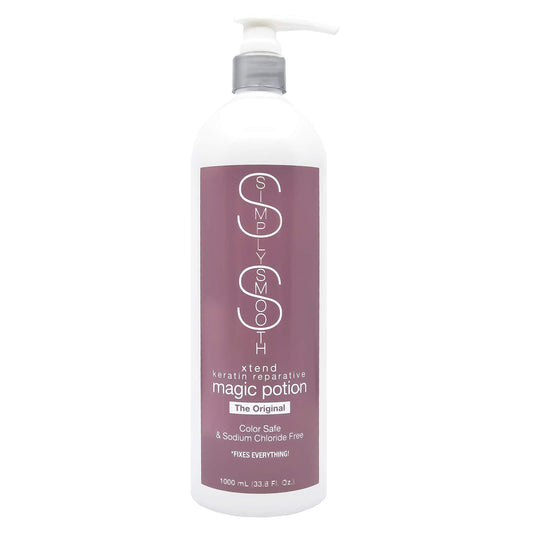 SIMPLY SMOOTH Xtend Keratin Reparative Magic Potion Original Leave In Conditioner Detangler & Heat Protection Spray Repair & Reduce Breakage Color Safe & Sodium Chloride Free 33.8 Oz