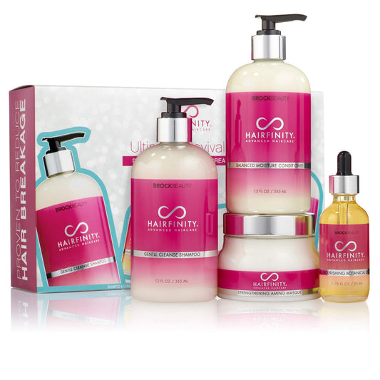 Hairfinity Ultimate Revival Kit - Biotin Shampoo & Conditioner Set - Silicone & Sulfate Free Growth Formulas for Damaged, Dry, Curly & Frizzy Hair- Thickening for Thin Hair Safe for Color Treated