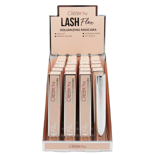Máscara de Pestañas Flex Volumizing Beauty Creations - Venta al por mayor Display 23 Unidades + 1 Tester (EM02)