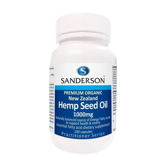 Sanderson Premium Organic Hemp Oil 1000mg 100 Capsules