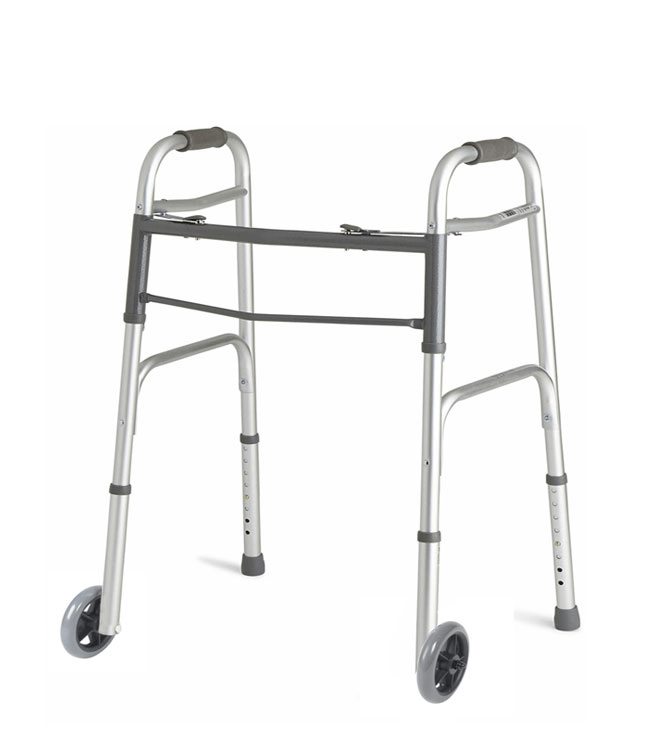 MOBB Regular Aluminum Folding Walker with Wheels