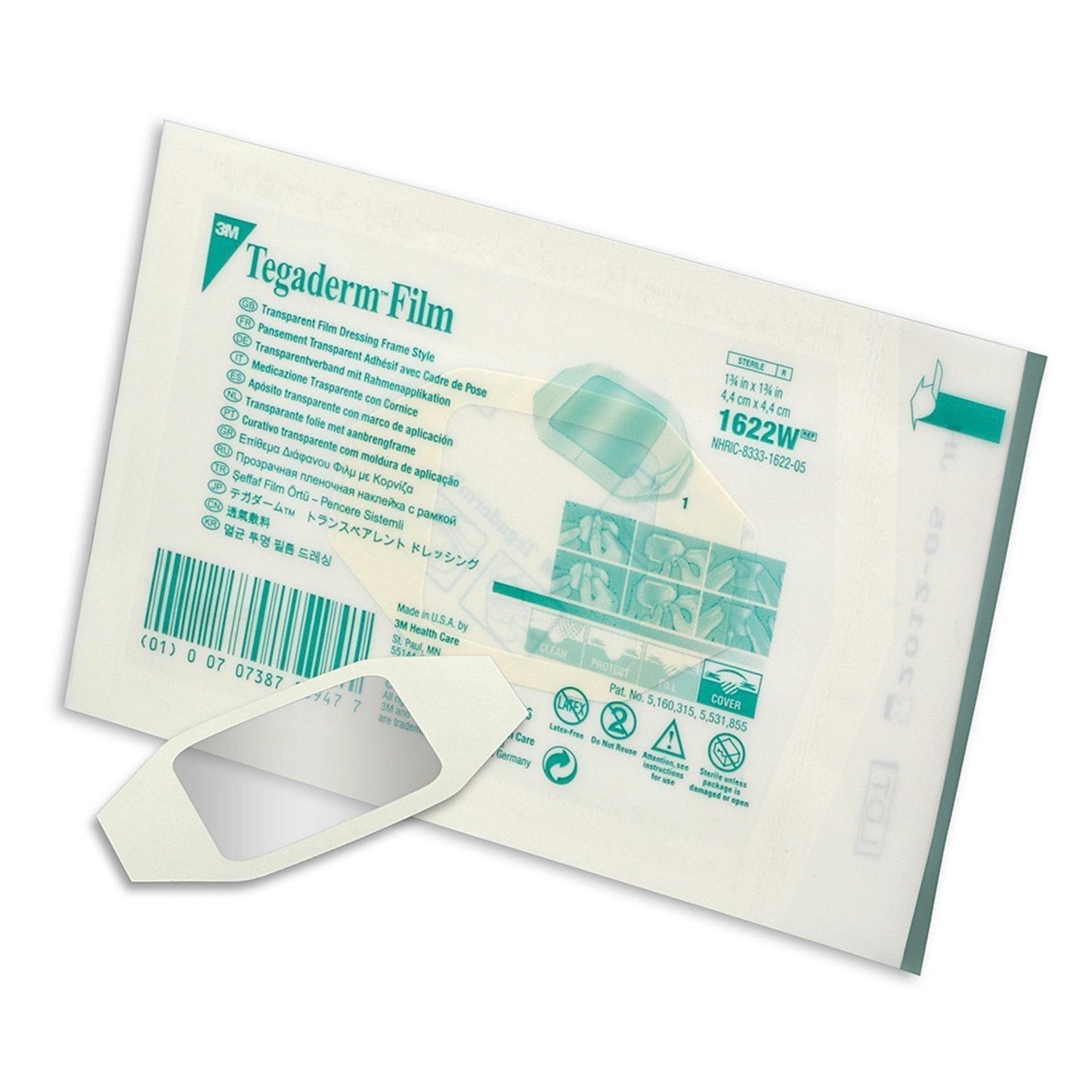 Tegaderm 1622W Transparent Film Dressing Frame Style, Case of 400